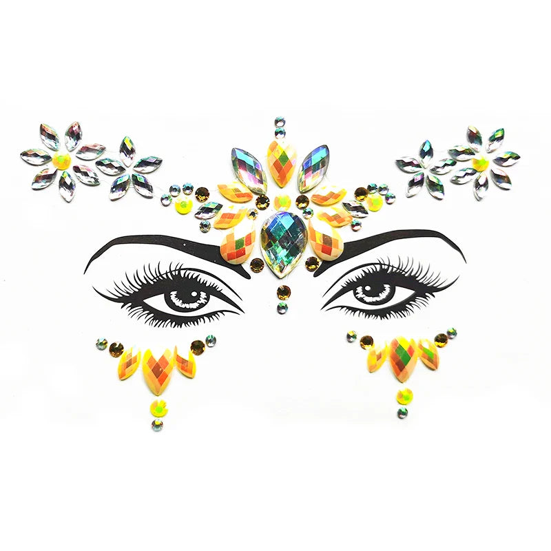 sengpan Rhinestones for Face Glitter for Face Stickers on Face Temporary Tattoos for Women Temporary Tattoos Fake Tattoo Tattoo Sticker