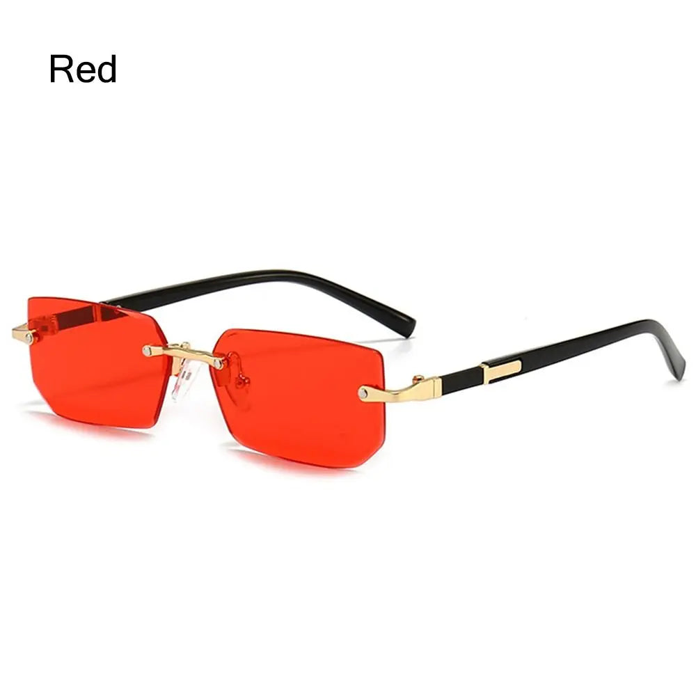 sengpan Trendy Rimless Sunglasses for Men Women Fashion Frameless Rectangle Sun Glasses Retro Shades Summer Traveling Eyewear UV400