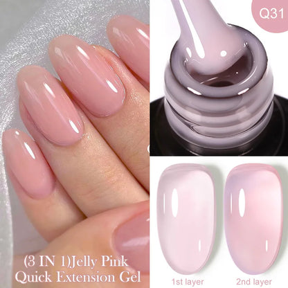 sengpan 7ML Gold Foil Quick Extension Gel Nail Polish Nude Purple Nail Flakes Vernis Semi Permanent UV Gel Nail Art Hard Gel