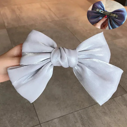 sengpan Oversized Bow Hair Accessories Fashion Satin Ribbon Hairpins Big Bow Hairpins Women Girls Satin Ladies Hairpins Cute