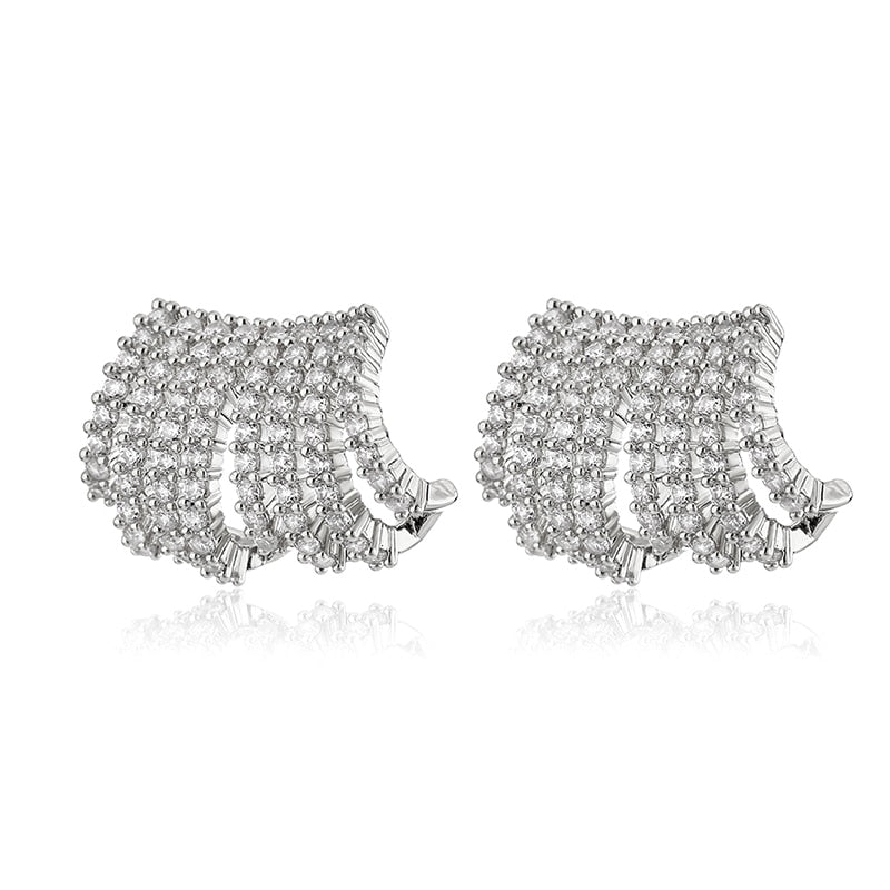 sengpan High Quality Silver Color Claws Stud Earrings for Women Daily Wear Fashion Luxury Female Ear Accessories INS Style Jewelry