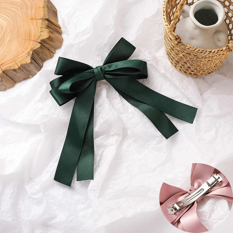 sengpan Oversized Bow Hair Accessories Fashion Satin Ribbon Hairpins Big Bow Hairpins Women Girls Satin Ladies Hairpins Cute