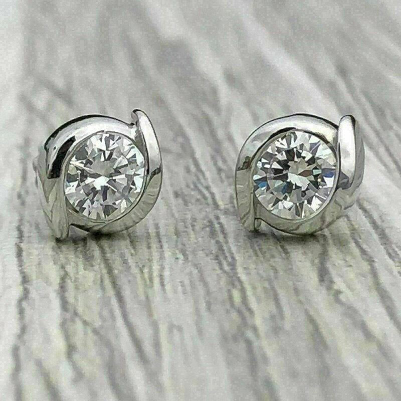 sengpan Simple Shiny Oval-shaped CZ Earrings for Female Graceful Lady Versatile Accessories Classical Elegance Women's Jewelry