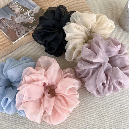 sengpan Soft and Romantic Hair Ties for Women with Unique Ruffle Design and Elegant Organza Material Charm and Beauty