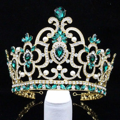 sengpan Big Crown for King and Queen Princess Pageant Tiaras and Crowns Rhinestone Headbands for Women Bride Wedding Hair Accessories