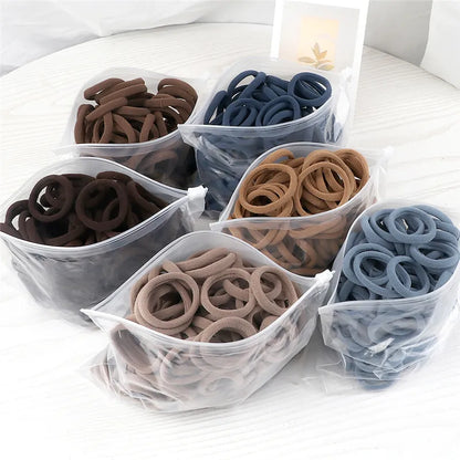 sengpan 50PCS/Set Women Girls Basic Hair Bands 4cm Simple Solid Colors Elastic Headband Hair Ropes Ties Hair Accessories Ponytail Holder