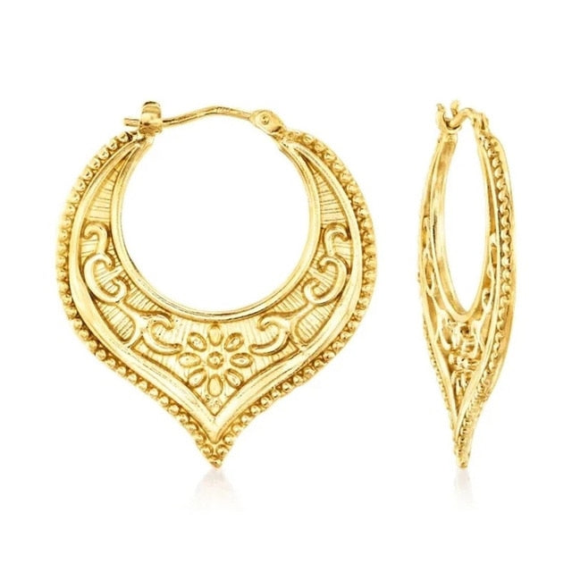 sengpan Shine Gold Color Women Earrings Fashion Smooth Hoop Earrings for Women Engagement Wedding Jewelry Gift