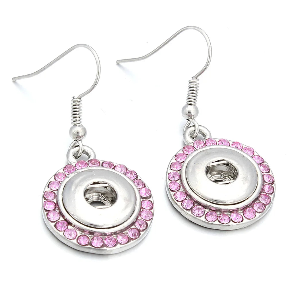 Lianfudai New 12mm Snap Jewelry Earring Metal 12mm Snap Button Earrings Eardrop Mini Snap Earring Charm Buttons