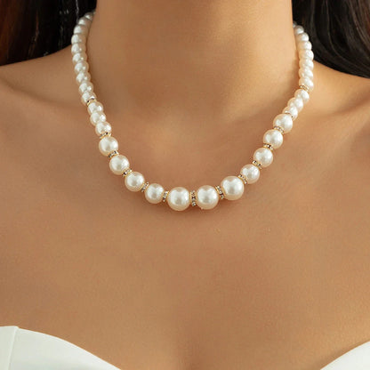 sengpan Multi-Layer White Imitation Pearl Necklace Bead  Chain Punk Ladies Wedding Short Clavicle Necklac Girl Charm Banquet Jewelry