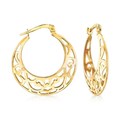 sengpan Shine Gold Color Women Earrings Fashion Smooth Hoop Earrings for Women Engagement Wedding Jewelry Gift