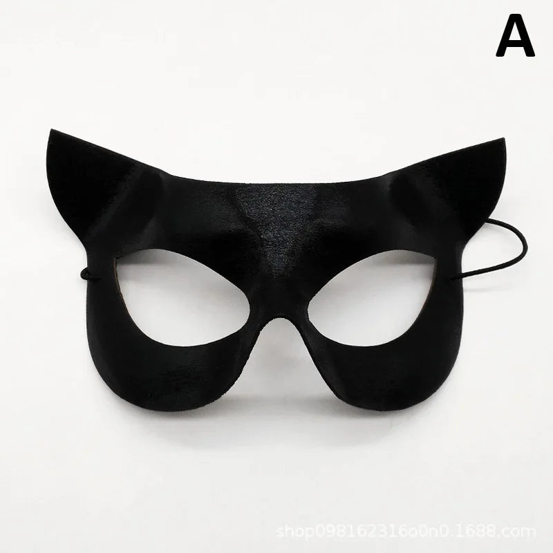 sengpan Halloween Cosplay Sexy Fox Mask Lace Eye Mask Animal Mask Half Face Women Sexy Cat Mask For Couple Masquerade Ball Party Game