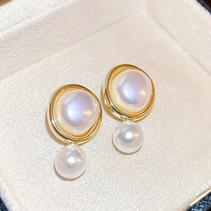 sengpan Trendy Style Imitation Pearl Design Stud Earrings for Women Exquisite Daily Wearable Jewelry Elegant Wedding Accessories