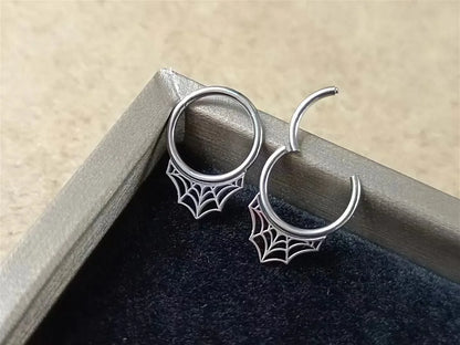 sengpan Spider Webs Nasal Septum Piercings Nose Ring Cliker Closed Ring Earrings Cochlear Nose Piercing Tattoo Jewelry