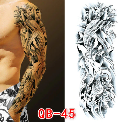 sengpan Large Arm Tattoo Sticker Full Sleeve Temporary Tattoos for Men Fish Wolf Tiger Tattoo Fake Tatoo for Women Waterproof Body Art