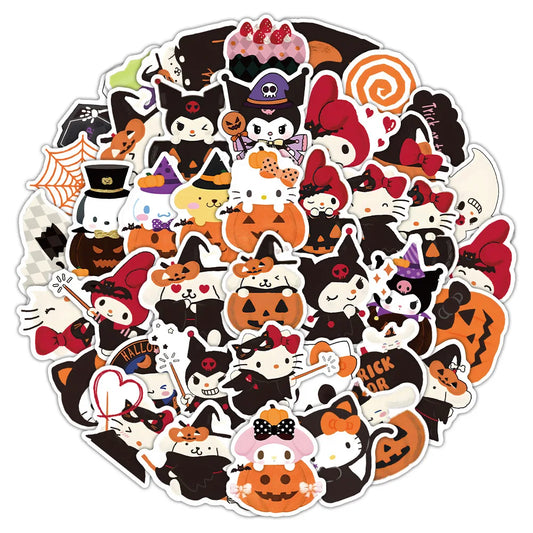 sengpan 10/30/63PCS Halloween Cute Sanrio Stickers Funny Cartoon Graffiti Decoration Laptop Luggage Guitar Waterproof Decal Kids Toy