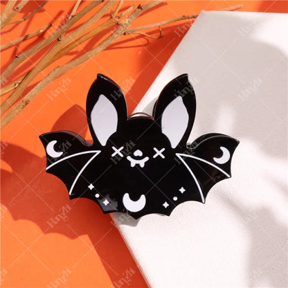 sengpan Halloween Hair Accessories Ghost Hair Clip for Women Girls Red Horns Hairpin Skull Claw Y2K Gothic Hair Jewelry New HangZhi