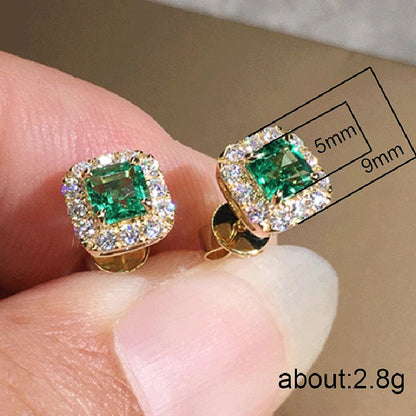 sengpan Bright Zirconia Ear Studs Lady Wedding Ceremony Accessories Fashion Women Versatile Earrings Accessories for Daily Life