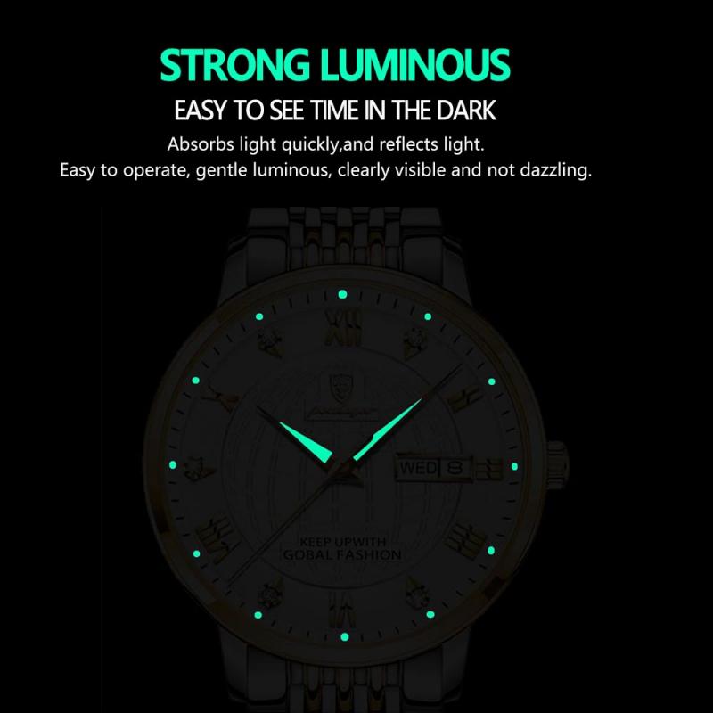 sengpan  father's day gifts Men Watch Fashion Business Quartz Watches Top Swiss Brand Luxury Waterproof Luminous Stainless Stain Mens Wristwatches