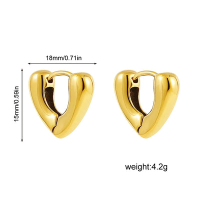 sengpan Classic Stainless Steel Ear Buckle for Women Trendy Gold Color Small Large Circle Hoop Earrings Punk Hip Hop Jewelry Accessories