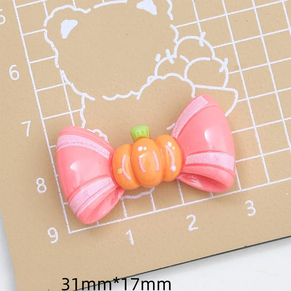 Lianfudai 10PCS Shiny 2024 Cartoon Halloween Resin Flatback Cabochons For Hairpin Scrapbooking DIY Jewelry Craft Decoration Accessories