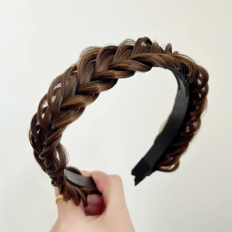 sengpan New Korea Fishbone Braid Wig Twist Braid Headband For Women Fashion Hair Band Hairpin Headdress Bridal Hair Accessories