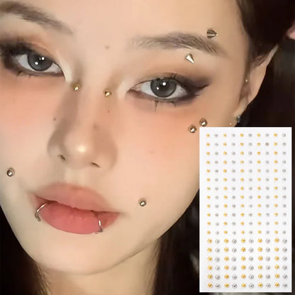 sengpan 180 PC Non Piercing Lip Nails Sticker Selfadhesive Waterproof Reusable Fake Lip Nail Eyebrow Nose Ring Body Belly Button Jewelry