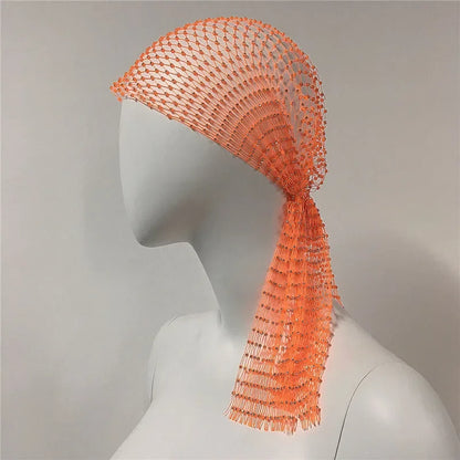 sengpan New Fashion Women Bling Rhinestone Bandanas Turban Hat Headband Crystal Mesh Cap Hair Snood Nets Headpiece Headwear Accessorie