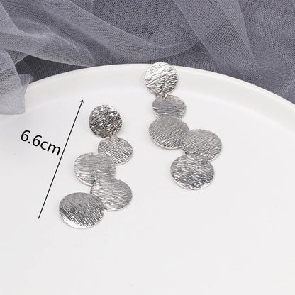 sengpan Hiphop Exaggerated Irregular Metal Dangle Earrings Spiral Twist Knot Geometry Round Smooth Rock Ear Brincos Jewelry Gift