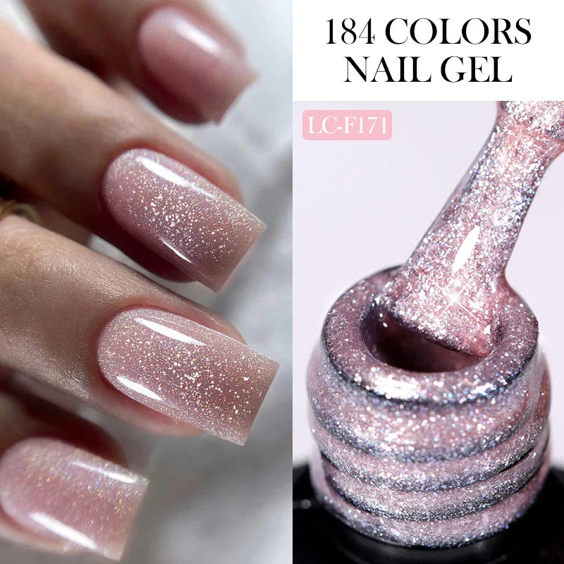 sengpan 7ML Gold Foil Quick Extension Gel Nail Polish Nude Purple Nail Flakes Vernis Semi Permanent UV Gel Nail Art Hard Gel