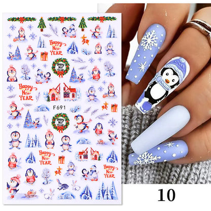 sengpan 3D Skull Pumpkin Head Bat Nail Stickers Nail Supplies Nail Sliders Halloween Stickers Nail Decorations Nail Decals