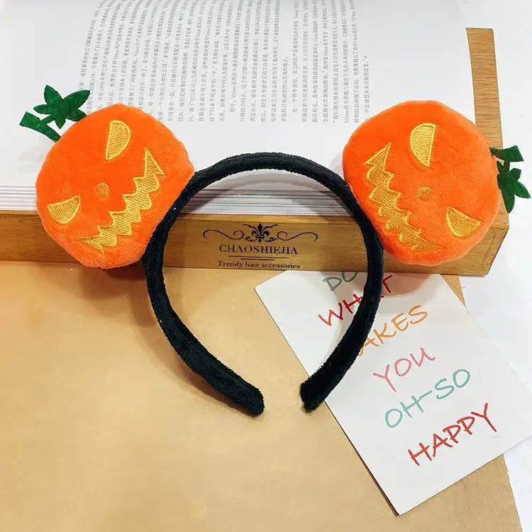 sengpan Cartoon doll hair accessories holiday dress up performance headdress decoration devil pumpkin headband funny Halloween headband