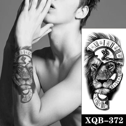 sengpan Waterproof Temporary Tattoo Sticker Black Realistic Tiger Line Totem Design Fake Tattoos Flash Tatoos Arm Body Art for Women Men