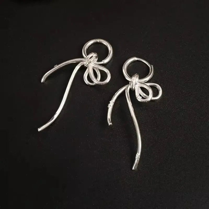 sengpan Bow Drop Earrings for Women Girls Korean Style Bowknot Ear Studs Earrings Aesthetic Wedding Y2K Jewelry