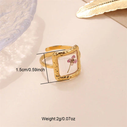 sengpan Ins Retro Women's Fashion Jewelry Eternal Flower Series Stainless Steel Ring Love Accessories Open Ring