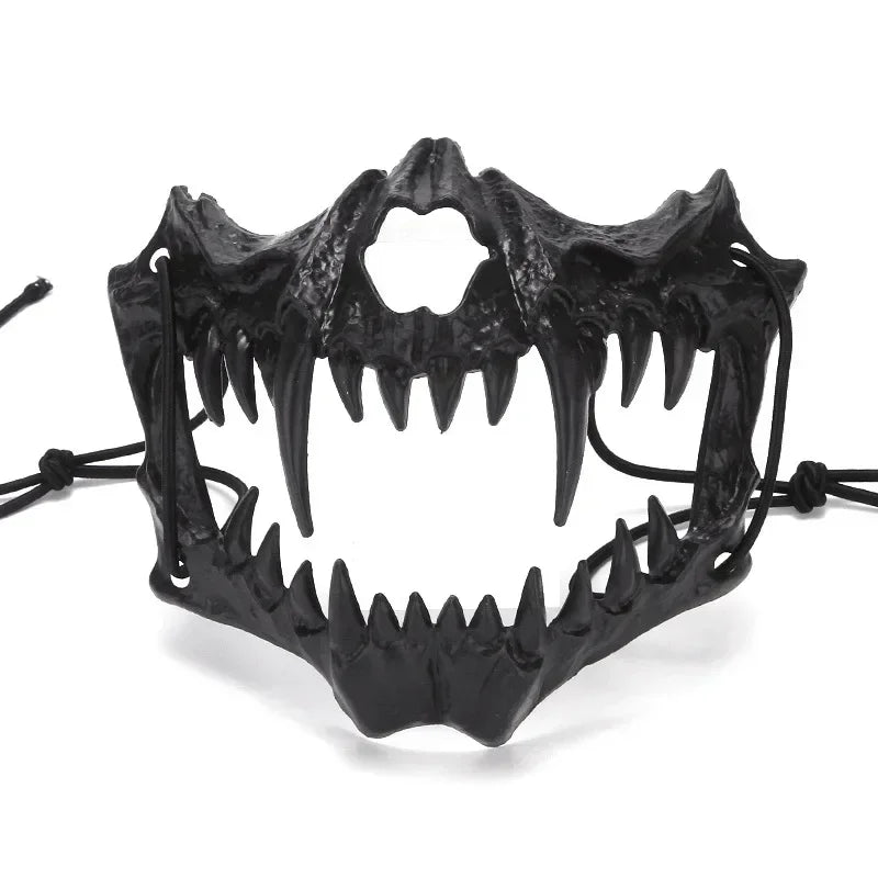 sengpan Varieties of Halloween Half Face Mask Anime Dragon God Skeleton Bone Skull Animals Mask Cosplay Dance Party Prom Costumes Props