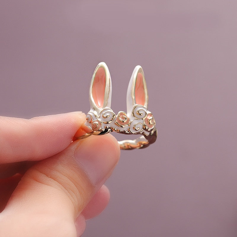 sengpan Vintage Chic Rabbit Animal Knuckle Rings for Women Girls Charm Gothic Punk Frog Cat Octopus Opening Finger Rings Fashion Jewelry