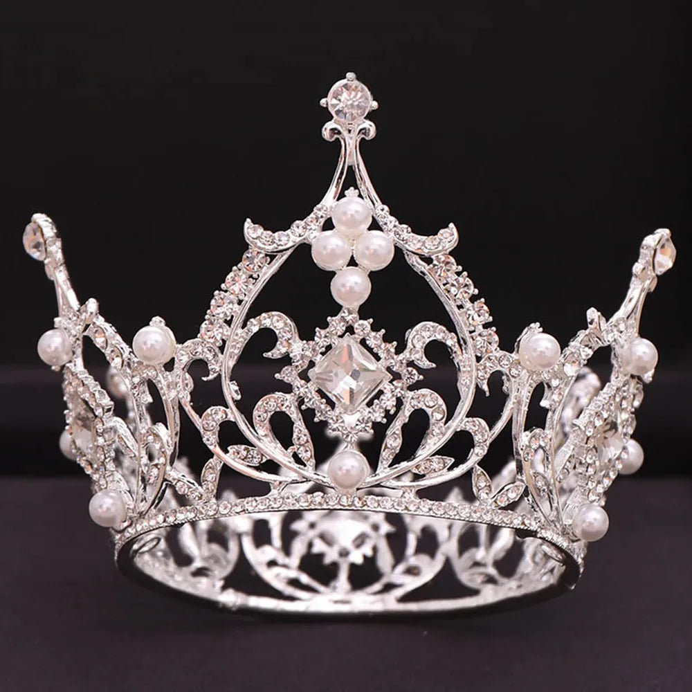 sengpan Big Crown for King and Queen Princess Pageant Tiaras and Crowns Rhinestone Headbands for Women Bride Wedding Hair Accessories