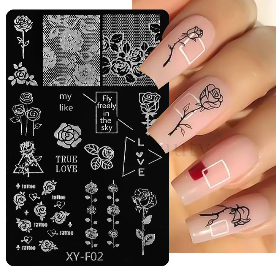 sengpan Spring Flowers Nail Stamping Plates Cherry Blossom Summer Daisy Floral Butterfly DIY Nail Design Image Stamp Templates Stencil