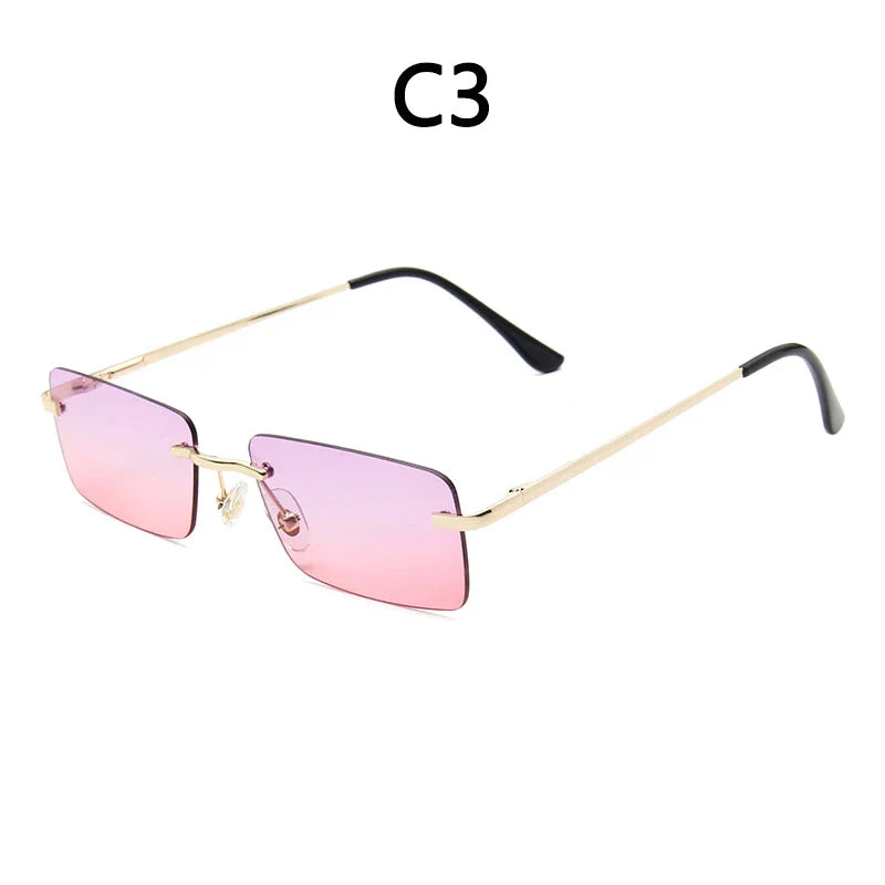 sengpan Rimless Sunglasses Man Stylish Sun Glasses Woman Pink Blue Glasses UV400 Summer Glasses