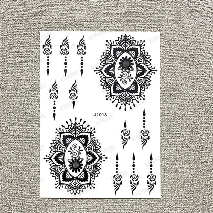 sengpan Black Henna Tattoo Stickers for Hands Temporary Tattoos Body Lace Tatoo Temporari Waterproof Fake Tattoo for Women Hena Tatoo