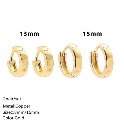 sengpan Classic Stainless Steel Ear Buckle for Women Trendy Gold Color Small Large Circle Hoop Earrings Punk Hip Hop Jewelry Accessories