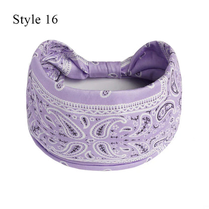 sengpan Boho Knot Turbans Yoga Elastic Head Wrap Women Headband Wide Hairbands Headwear Floral Bandanas Fashion Hair Band Accessories