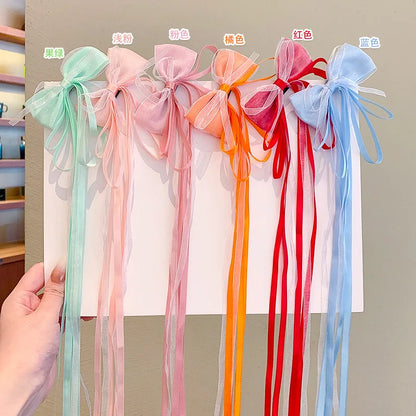 sengpan New Fashion Kids Bow Strap Hairpin Baby Weaving Headwear Long Beauty Girls Hairpins Fashion Children's Hair Accessories