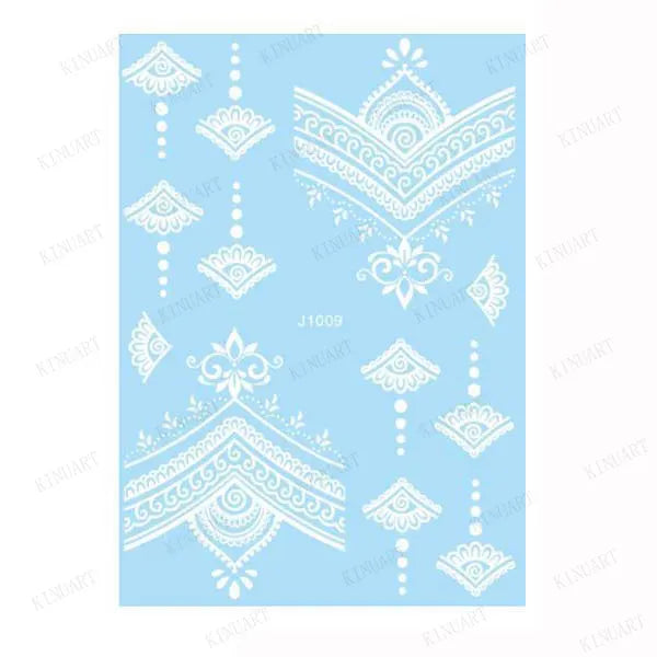 sengpan White Henna Tattoo Sticker Waterproof Temporary Tattoos for Women Body Art Mehndi Stickers for Hand Wedding Party Hena Tattoo