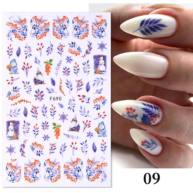 sengpan 3D Skull Pumpkin Head Bat Nail Stickers Nail Supplies Nail Sliders Halloween Stickers Nail Decorations Nail Decals