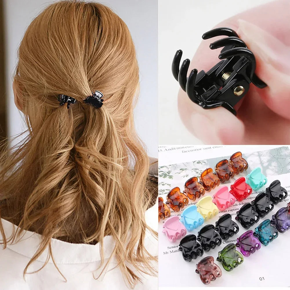 Dospita 60/20/10pcs Women Girls Mini Hair Claws Kids Plastic Black Hairpins Hair Clips Clamp Ponytail Holder Headwear Hair Accessories