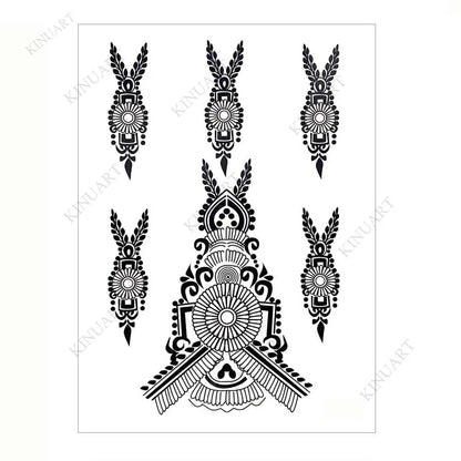 sengpan Black Henna Tattoo Stickers Temporary Tattoo for Women Wedding Lace Flower Mehndi Tattoo Waterproof Fake Tatoo Festival Body Art