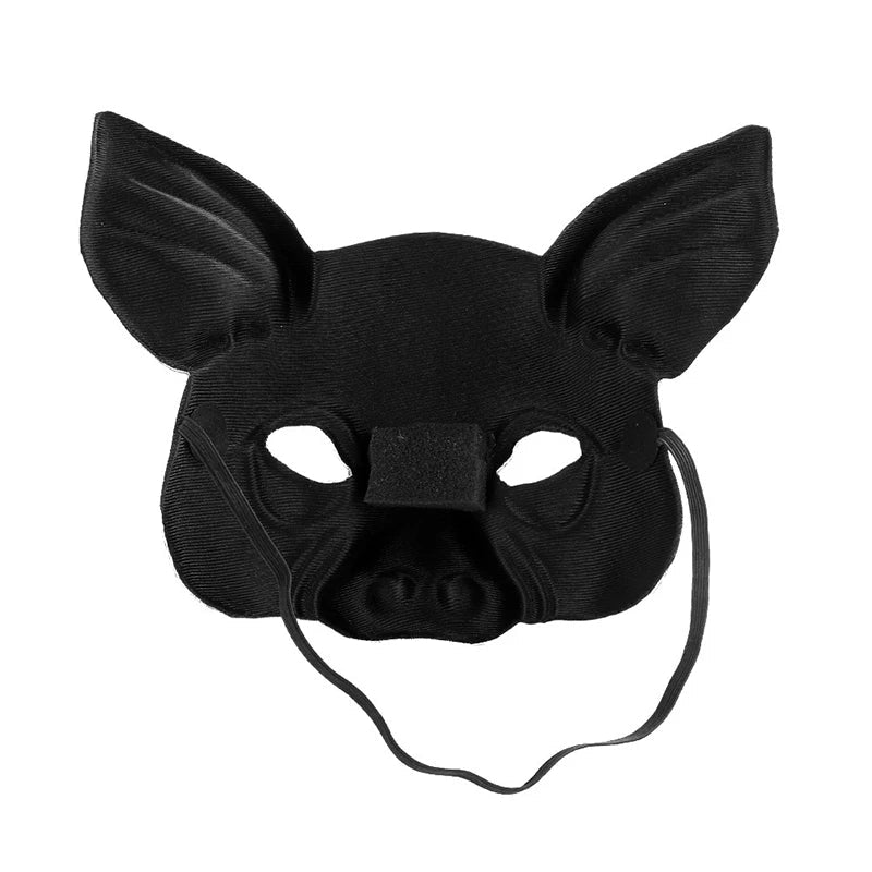 sengpan 3D Tiger Pig Bunny Rabbit Leopard Half Face Mask Creative Funny Animal Halloween Masquerade Party Cosplay Costume Decor