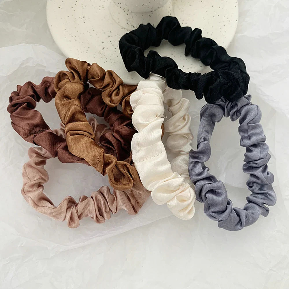 Dospita 6pcs/set Solid Color Elastic Scrunchie Hair Ties for Women Elastic Hair Bands Girls Sport Gym Hair Scrunchies Rubber Bands