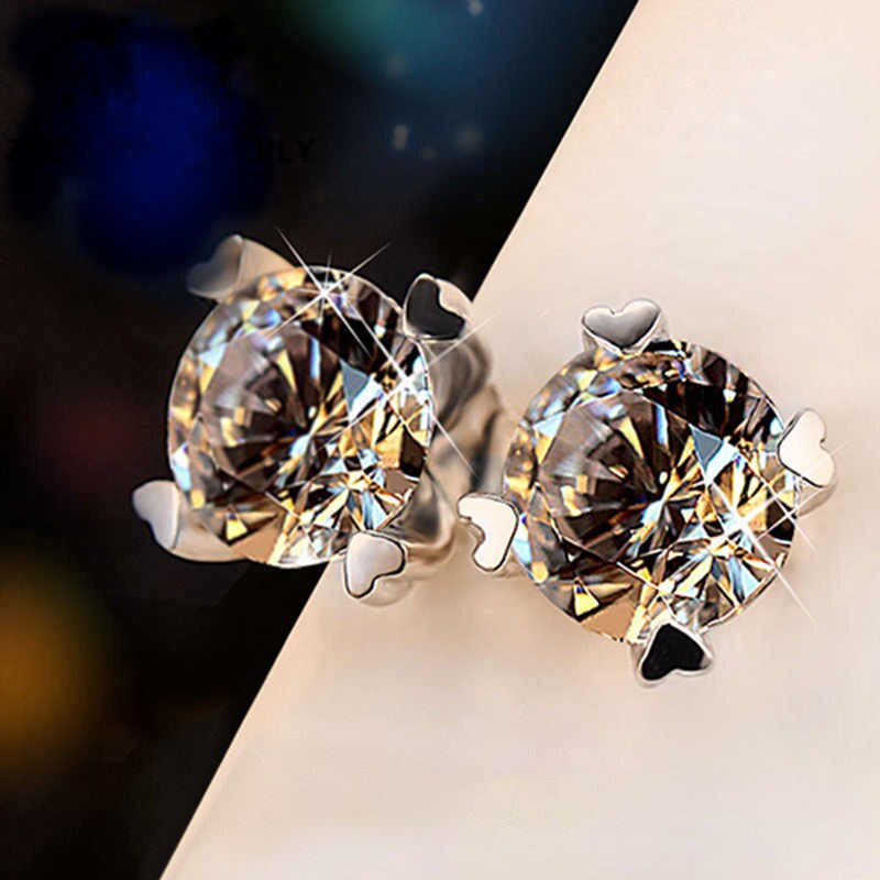 sengpan Simple Shiny Oval-shaped CZ Earrings for Female Graceful Lady Versatile Accessories Classical Elegance Women's Jewelry